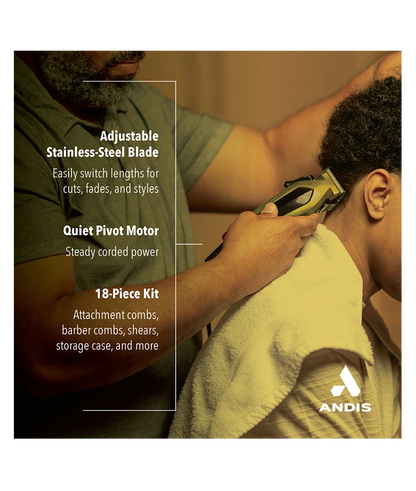 Andis - Ultra Clip 18-Piece Precision Clipper Kit