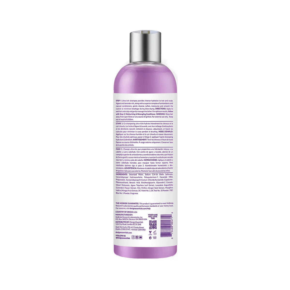 Design Essentials - Agave & Lavender Moisturizing & Strengthening Shampoo
