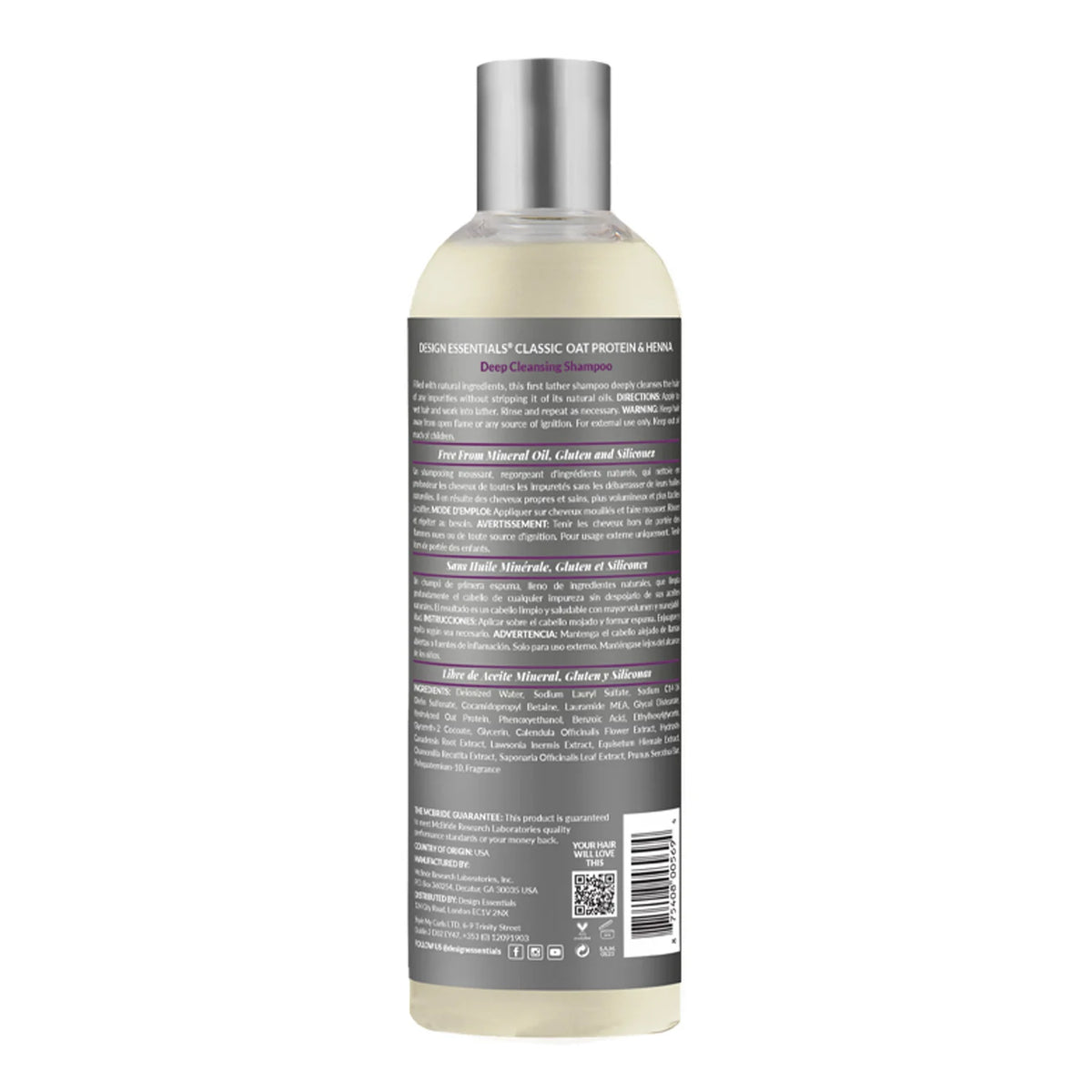 Design Essentials - Oat Protein & Henna Deep Cleansing Shampoo