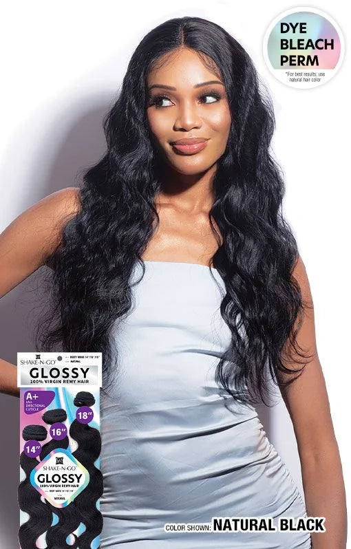 Shake-N-Go - Glossy 100% Virgin Remy Hair 3 Bundles (Body Wave)