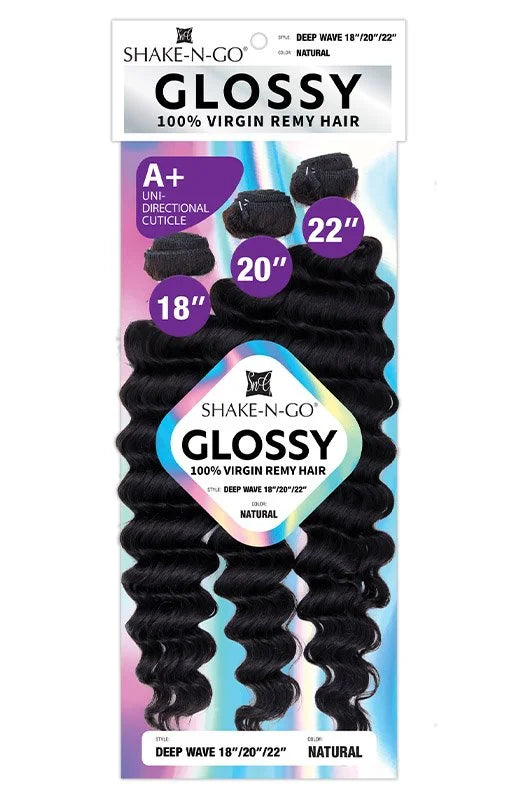 Shake-N-Go - Glossy 100% Virgin Remy Hair 3 Bundles (Deep Wave)