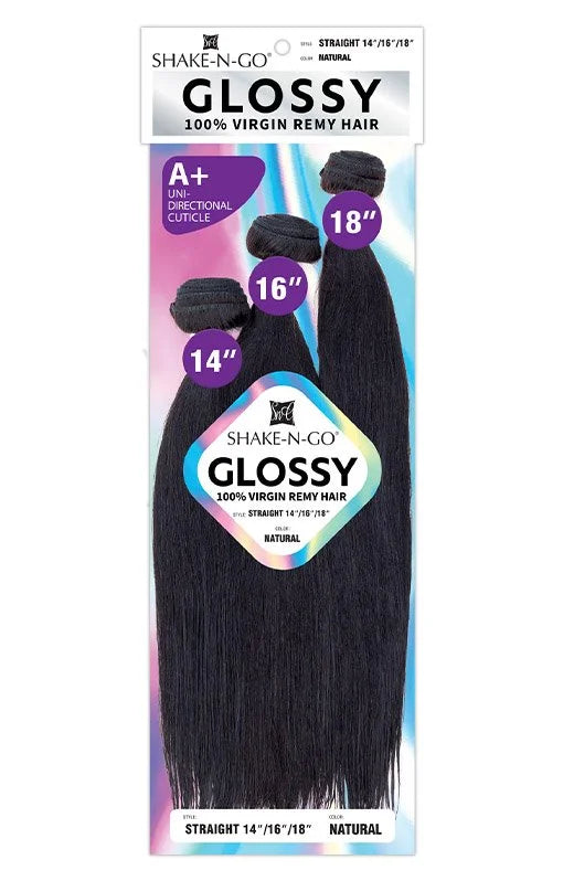 Shake-N-Go - Glossy 100% Virgin Remy Hair 3 Bundles (Straight)