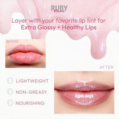 Ruby Kisses - Tinted Iridescent Rosehip Lip Oil Treatment Gloss